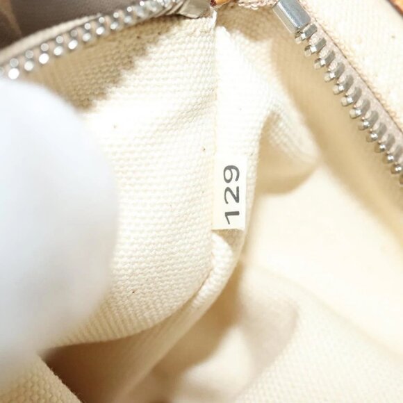 PRADA 2way Hand Bag Canvas Leather Beige Silver Auth - Picture 13 of 16